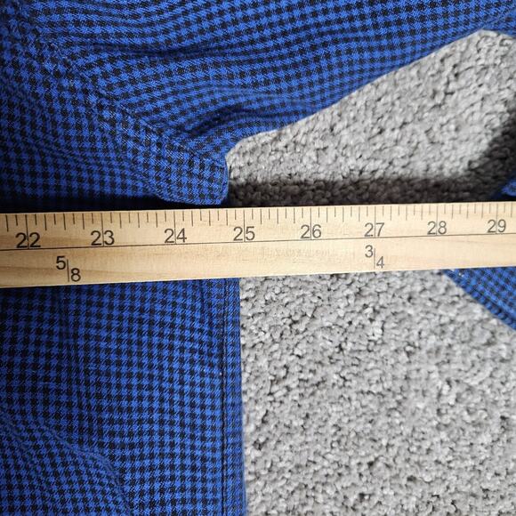 Vtg LL Bean Flannel Mens Large Blue Check Distressed Cabincore Grunge Skater - Picture 9 of 16